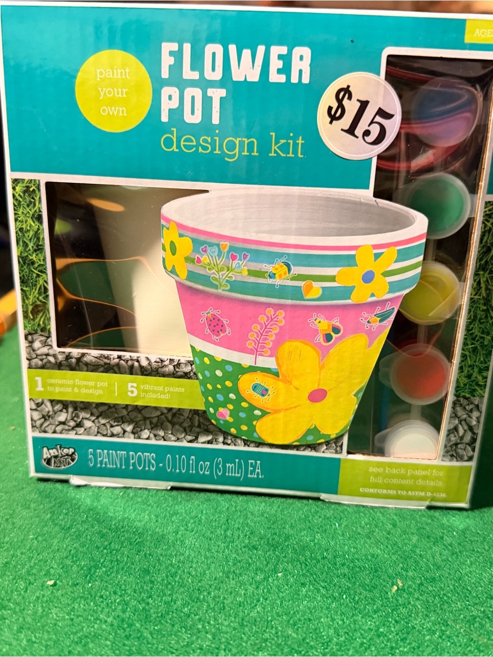Paint Your Own Flower Pot Design Kit - Multicolor